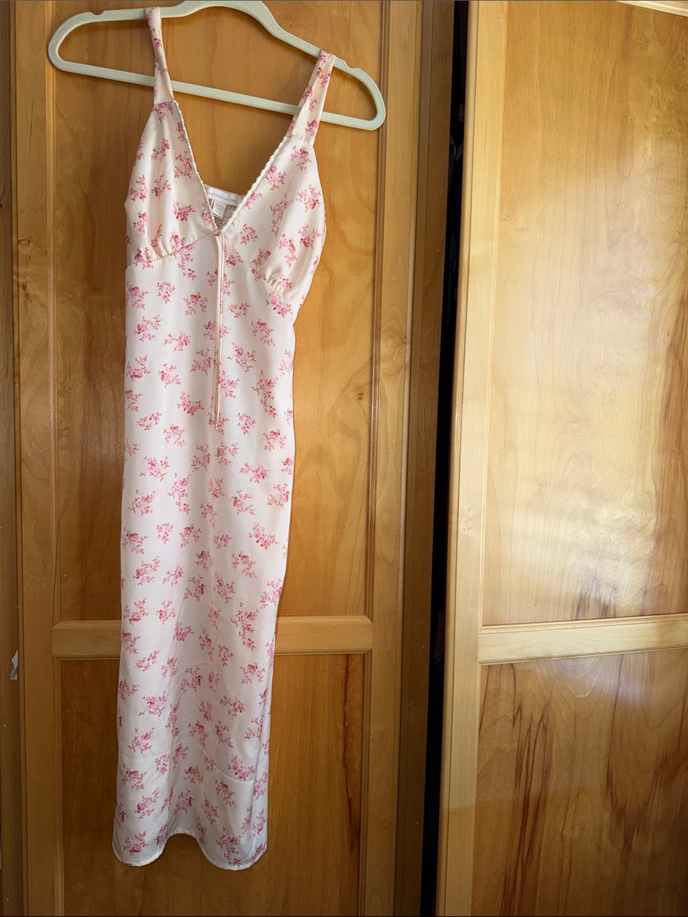 Monteau Pale Pink Floral Slip Maxi Dress